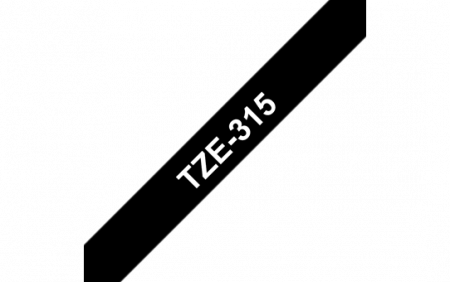 TZE315 6mm WHITE ON BLACK