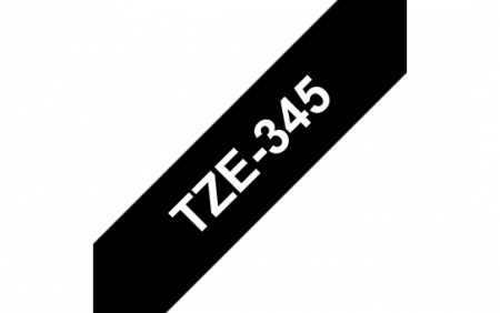 TZE345 18mm WHITE ON BLACK