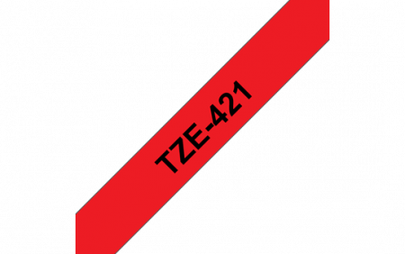 Benzi pentru etichete - TZE421 9mm BLACK ON RED