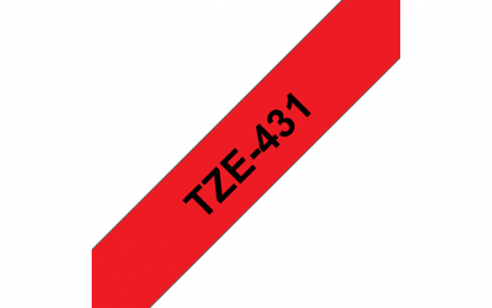 Benzi pentru etichete - TZE431 12mm BLACK ON RED