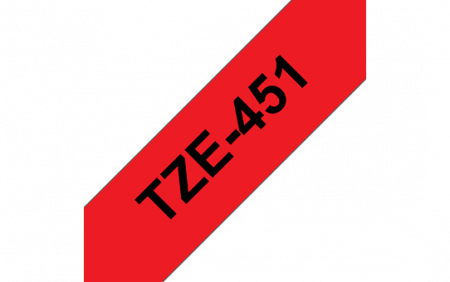 Benzi pentru etichete - TZE451 24mm BLACK ON RED