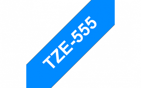 Benzi pentru etichete - TZE555 24mm WHITE ON BLUE