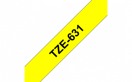 Benzi pentru etichete - TZE631 12mm BLACK ON YELLOW