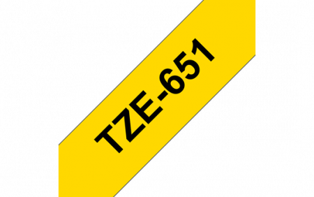 Benzi pentru etichete - TZE651 24mm BLACK ON YELLOW