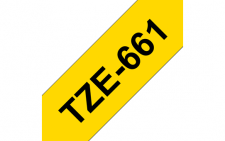 Benzi pentru etichete - TZE661 36mm BLACK ON YELLOW