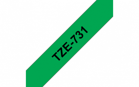 Benzi pentru etichete - TZE731 12mm BLACK ON GREEN
