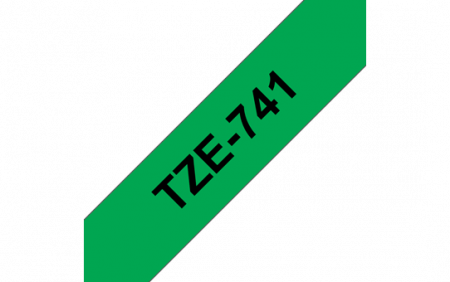 Benzi pentru etichete - TZE741 18mm BLACK ON GREEN