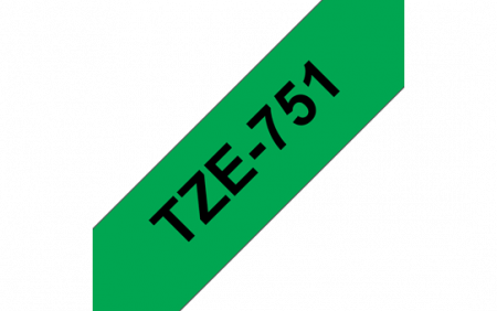 Benzi pentru etichete - TZE751 24mm BLACK ON GREEN