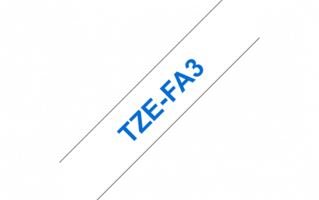 Benzi pentru etichete - TZEFA3 12mm BLUE ON WHITE FABRIC TAPE