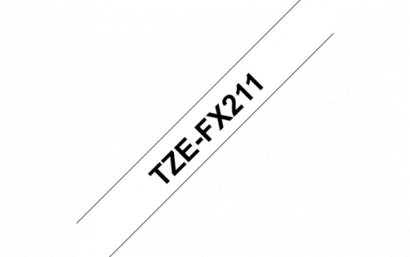 Benzi pentru etichete - TZEFX211 6mm BLACK  ON WHITE FLEXIBLE ID