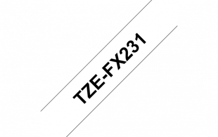 Benzi pentru etichete - TZEFX231 12mm BLACK  ON WHITE FLEXIBLE ID