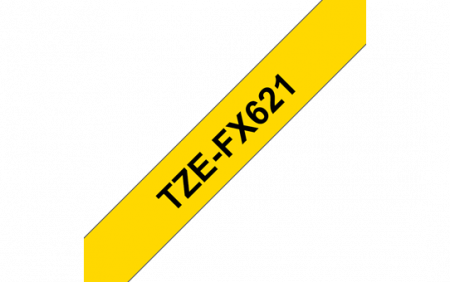 TZEFX621 9mm BLACK  ON YELLOW FLEXIBLE ID