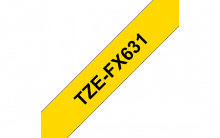 TZEFX631 12mm BLACK  ON YELLOW FLEXIBLE ID