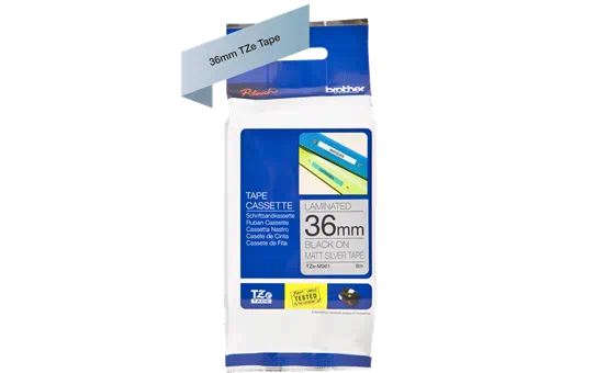 TZEM961 36mm BLACK ON SILVER (MAT) TAPE/METALIC [2]