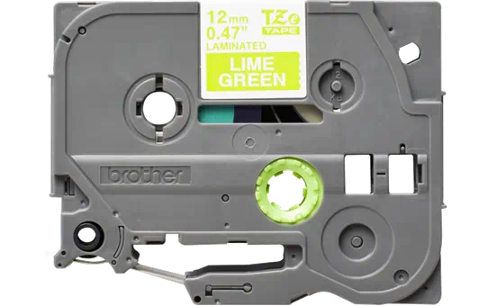 TZEMQG35 12mm White/Lime Green matt (5M length) [1]