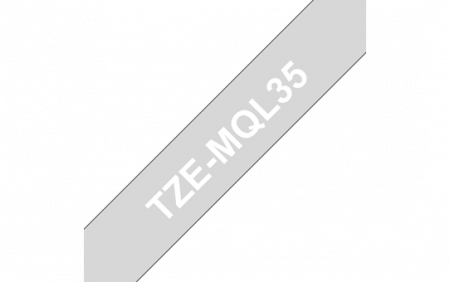 Benzi pentru etichete - TZEMQL35 12mm White/Light Grey matt (5M length)