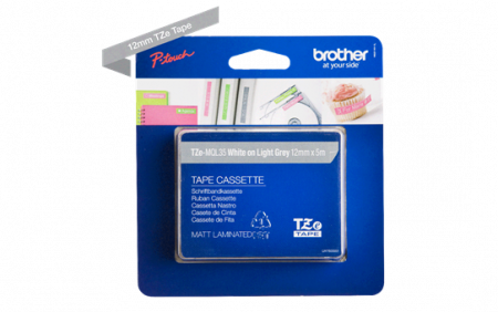 TZEMQL35 12mm White/Light Grey matt (5M length) [2]