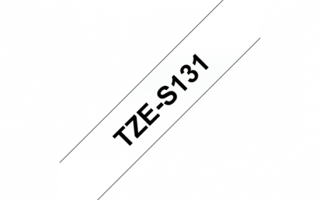 Benzi pentru etichete - TZES131 12mm BLACK  ON CLEAR ADHESIVE TAPE