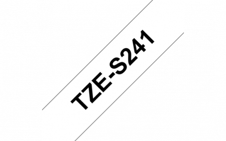 TZES241 18mm BLACK  ON WHITE ADHESIVE TAPE