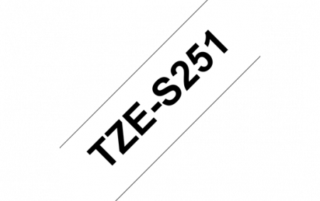 TZES251 24mm BLACK  ON WHITE ADHESIVE TAPE