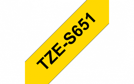 Benzi pentru etichete - TZES651 24mm BLACK ON YELLOW ADHESIVE TAPE