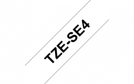Benzi pentru etichete - TZESE4 18mm BLACK ON WHITESECURITY TAPE