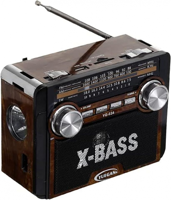 Radio portabil reîncărcabil Yuegan YG-034 AM/FM, MP3, USB/SD/TF, Maro Engross [2]