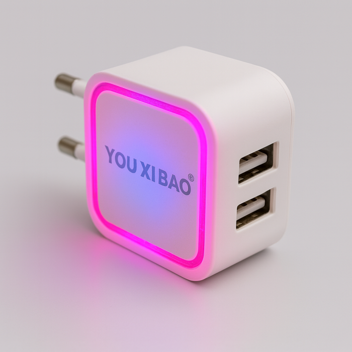 Alimentator USB Dual cu LED RGB –  Încărcare Rapidă iOS & Android engross [2]