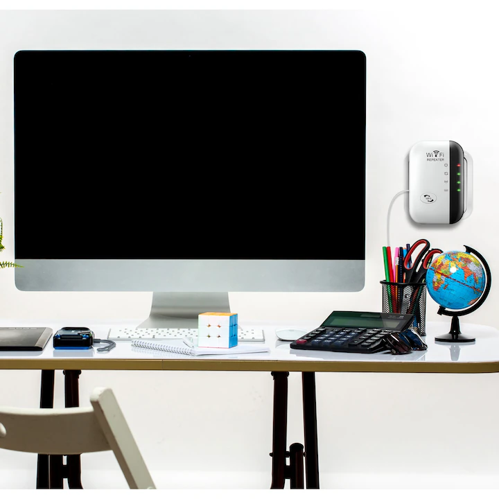 Amplificator Semnal WiFi 2.4GHz, 300Mbps, Rază 100m, 2 Antene, Mod Repetor/AP, LAN, Alb engross [3]