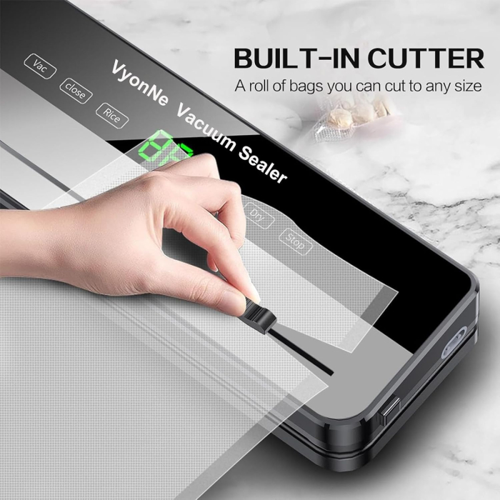 Aparat de vidat alimente Vacuum Sealer 120 W, Ecran tactil, Sterilizare UV, 6 moduri funcționare, 30 cm, Gri [2]