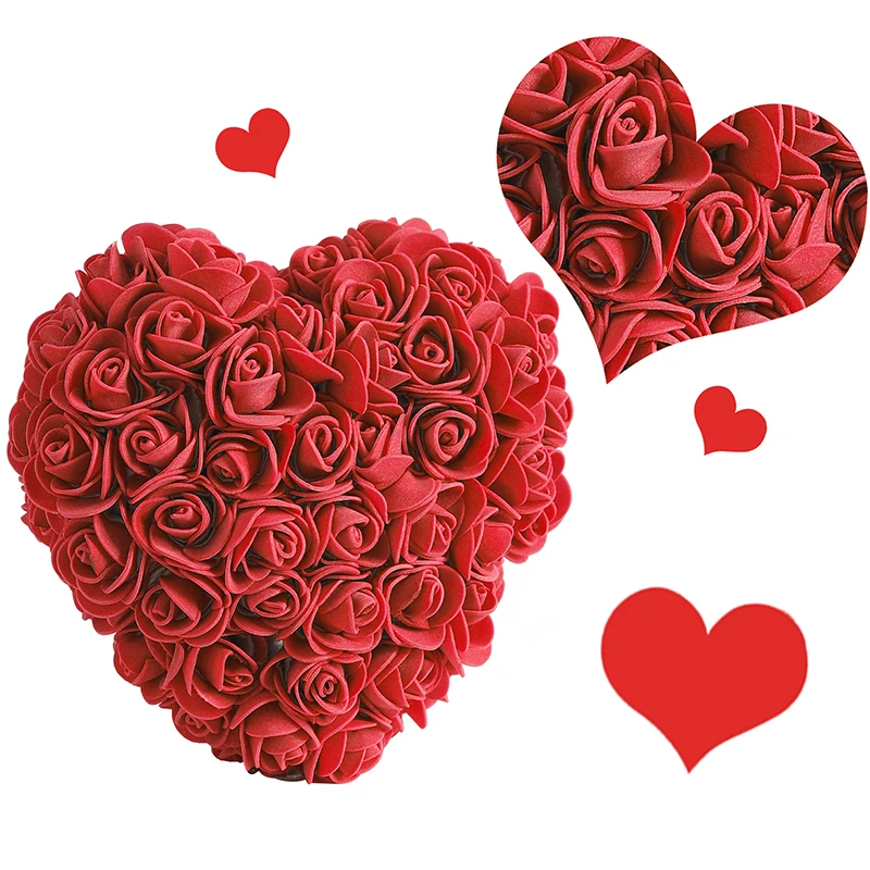 Aranjament Floral Inimă 15 cm cu Trandafiri din Spumă – Cadou Handmade în Cutie Premium engross [4]