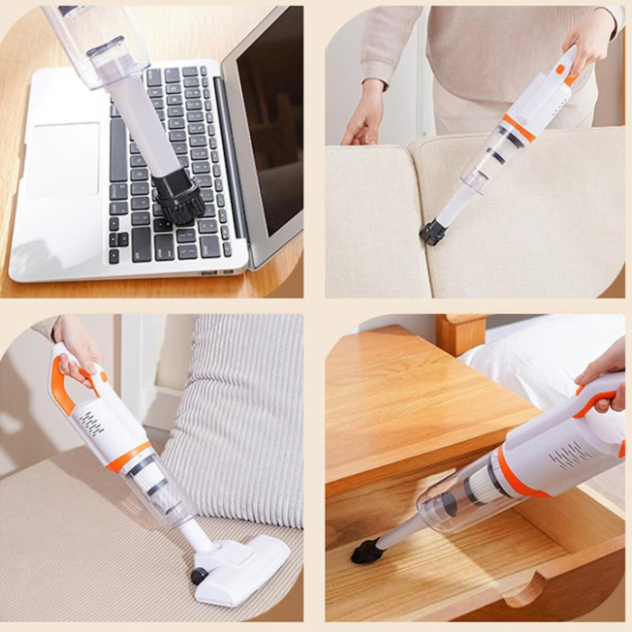 Aspirator Vertical Fără Fir 2 în 1, Putere 8500 Pa, 5 Atașamente, Filtru HEPA, Recipient Colectare, Curățare Ușoară, 113x21 cm [3]