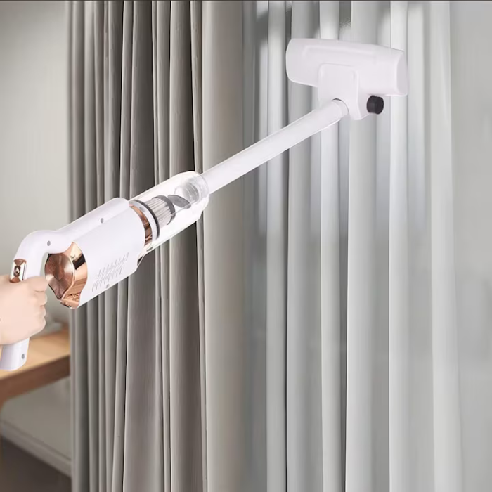 Aspirator Vertical Fără Fir 2 în 1, Putere 8500 Pa, 5 Atașamente, Filtru HEPA, Recipient Colectare, Curățare Ușoară, 113x21 cm [5]