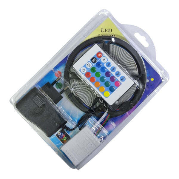 Bandă LED RGB Multicolor cu Telecomandă – 5m/10m, 12V, 60 LED-uri/m, Rezistentă la Apă engross [2]