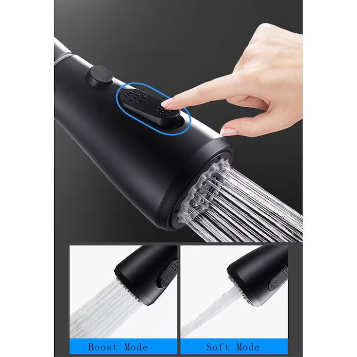 Baterie Bucătărie 3 în 1 cu Robinet pentru Apă Filtrată, Jet Pulverizare 18 Inch, Negru engross [8]