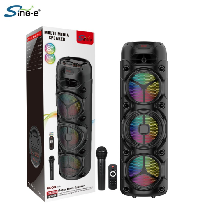 Boxă Bluetooth Profesională ZQS8308 – LED RGB, Karaoke cu Microfon, Player Audio, TWS, FM/USB/TF/AUX engross [1]