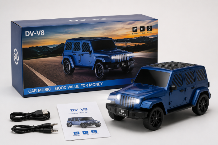 Boxă Portabilă Bluetooth, Design Off-Road 4x4, Sunet Stereo Hi-Fi cu Bass Puternic, Radio FM, Redare MP3 prin Bluetooth, USB și Card TF, Acumulator Reîncărcabil [4]