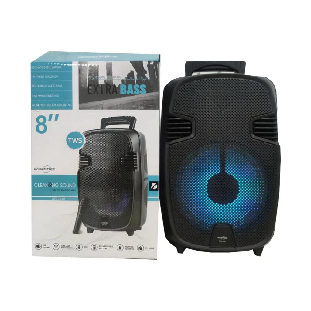 Boxă Portabilă Bluetooth Karaoke GTS-1248 cu LED RGB și Difuzor 8” engress [1]