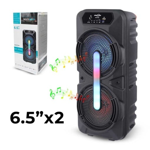 Boxă Portabilă Bluetooth GTS 1621, 2x6.5”, RGB, Radio FM, USB, MicroSD engross [1]