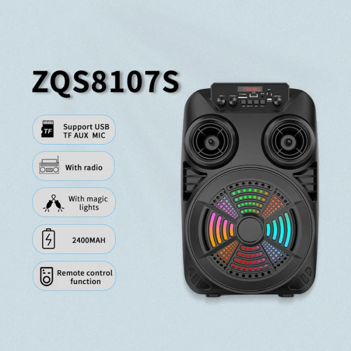 Boxă Portabilă Bluetooth ZQS8107S cu Subwoofer și Funcții Multiple Engross [3]