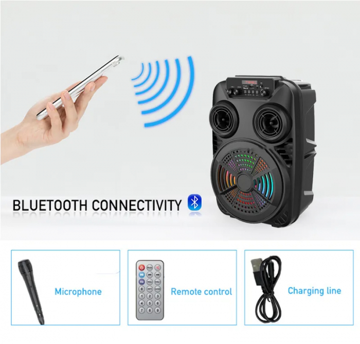 Boxă Portabilă Bluetooth ZQS8107S cu Subwoofer și Funcții Multiple Engross [4]