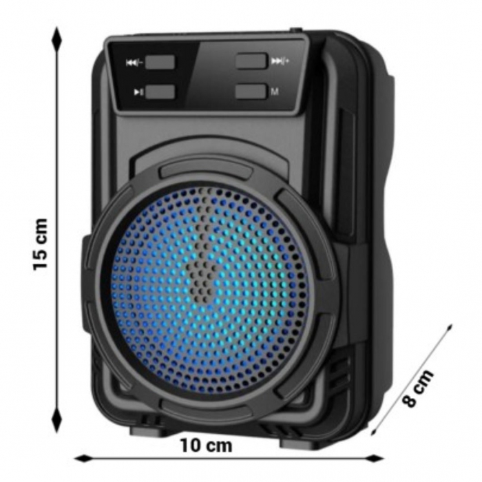 Boxă portabilă GTS-1346, LED RGB, Bluetooth/FM/USB/TF, baterie 500 mAh – produs compact cu cerere mare, ideal pentru revânzare [4]