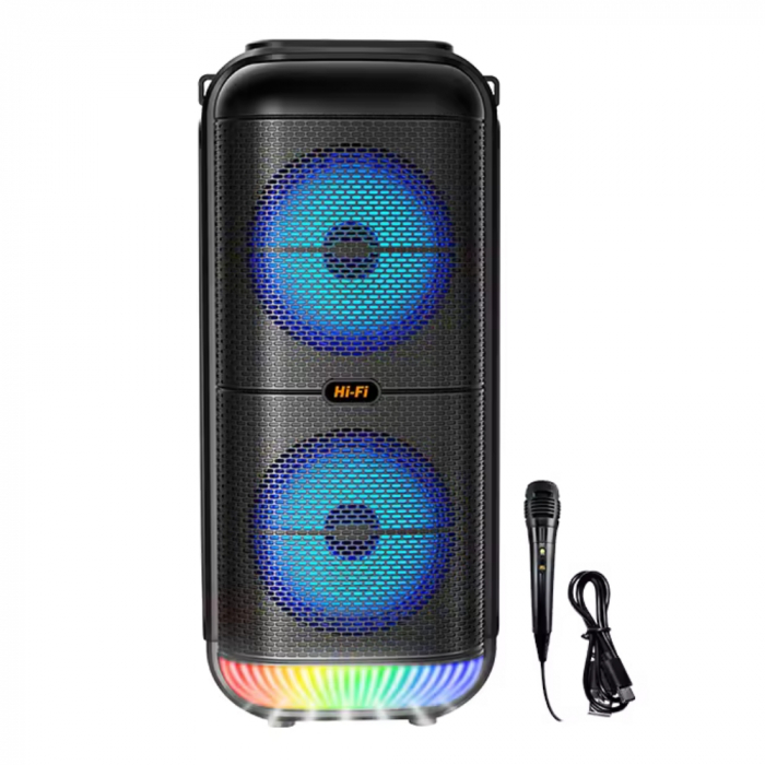 Boxa portabila cu microfon ZQS6227, 60W PMPO, BT/FM/USB/TWS, RGB Engross [2]