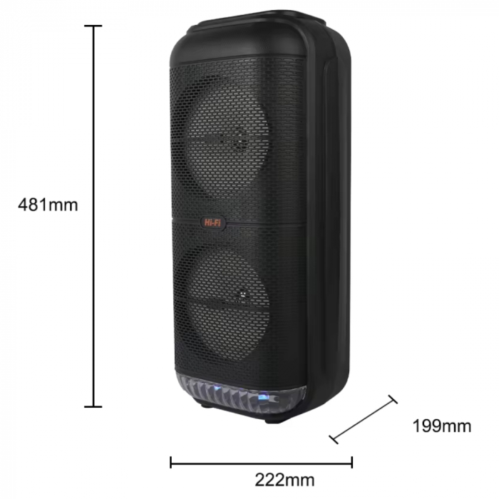 Boxa portabila cu microfon ZQS6227, 60W PMPO, BT/FM/USB/TWS, RGB Engross [4]