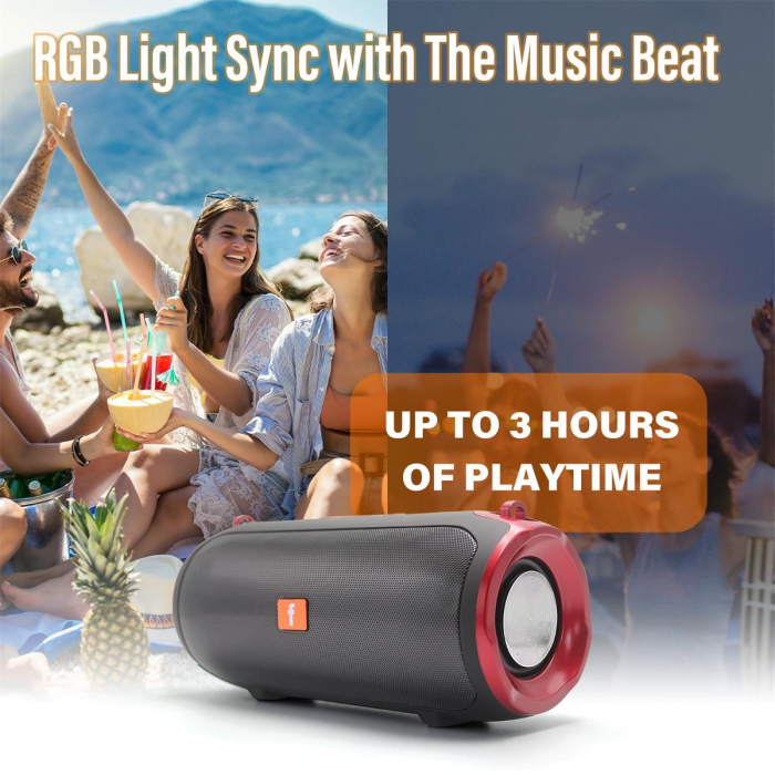 Boxa portabila J031LED, lumini RGB, powerbank, 18W PMPO, USB/AUX Engross [9]