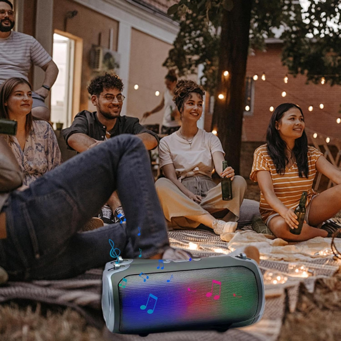 Boxa portabila J031LED, lumini RGB, powerbank, 18W PMPO, USB/AUX Engross [4]