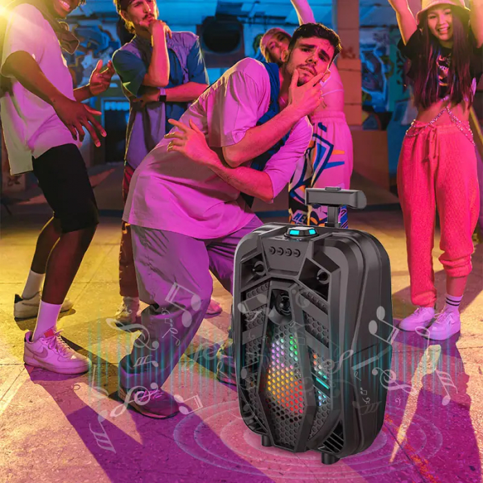 Boxă Portabilă Karaoke Bluetooth ZQS8133 cu Lumină LED RGB și Sunet Stereo Engross [3]