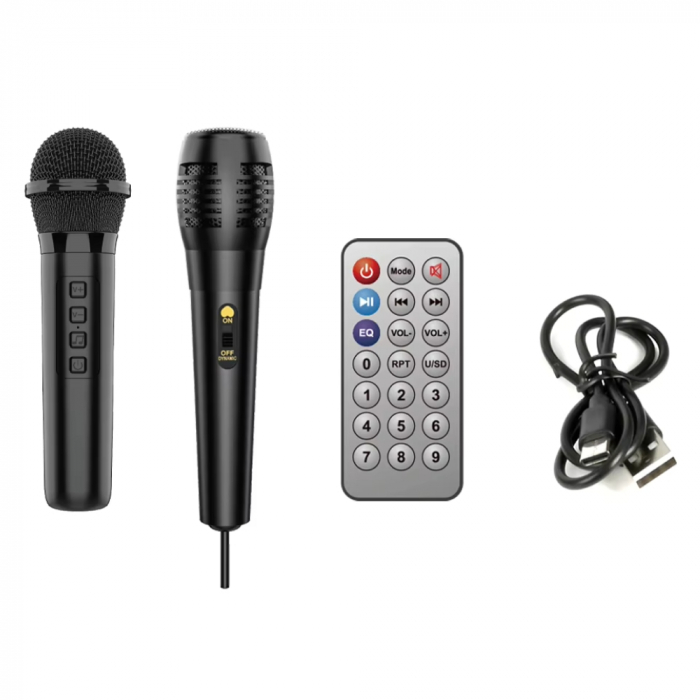 Boxa portabila karaoke zqs12137, 2 microfoane, 120w pmpo, led rgb Engross [3]