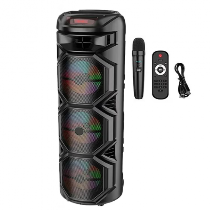 Boxă Portabilă Profesională ZQS-8301 – 120W PMPO, Bluetooth 5.0, Karaoke cu Microfon Wireless, RGB, USB/AUX/TF, FM engross [3]