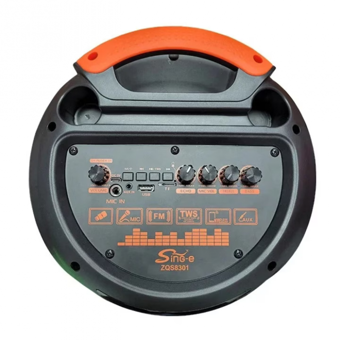 Boxă Portabilă Profesională ZQS-8301 – 120W PMPO, Bluetooth 5.0, Karaoke cu Microfon Wireless, RGB, USB/AUX/TF, FM engross [5]